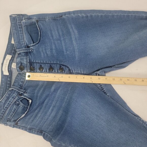 Vintage X America Women's Blue Denim Jeans Button Up High Rise Skinny Ankle 10 - Picture 9 of 10